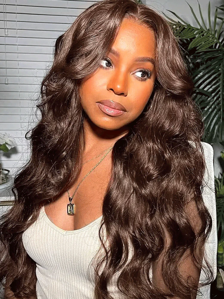 CurlyMe Mocha Mousse Pre Cut Glueless Lace Body Wave Wear Go Wig - Image 12