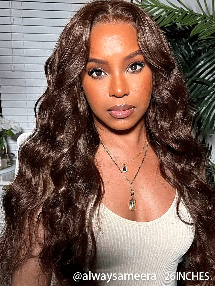 CurlyMe Mocha Mousse Pre Cut Glueless Lace Body Wave Wear Go Wig - Image 3