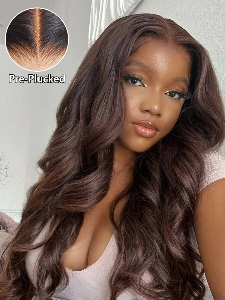 CurlyMe Mocha Mousse Pre Cut Glueless Lace Body Wave Wear Go Wig - Image 4