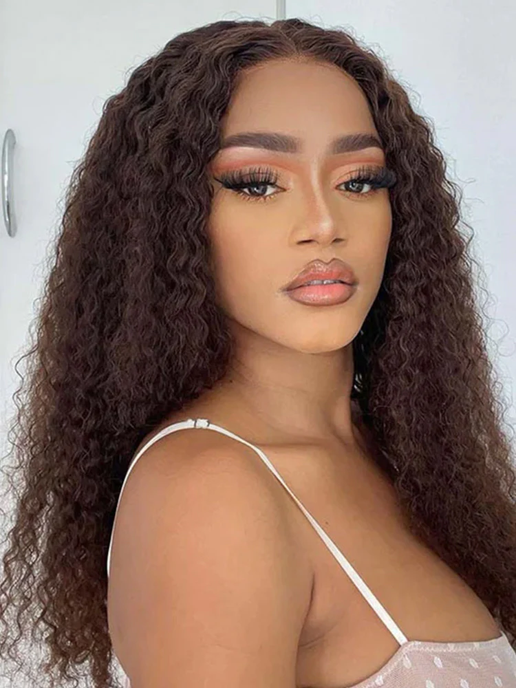 CurlyMe Mocha Mousse Color Pre Cut Glueless Lace Kinky Curly Wear Go Wig - Image 8