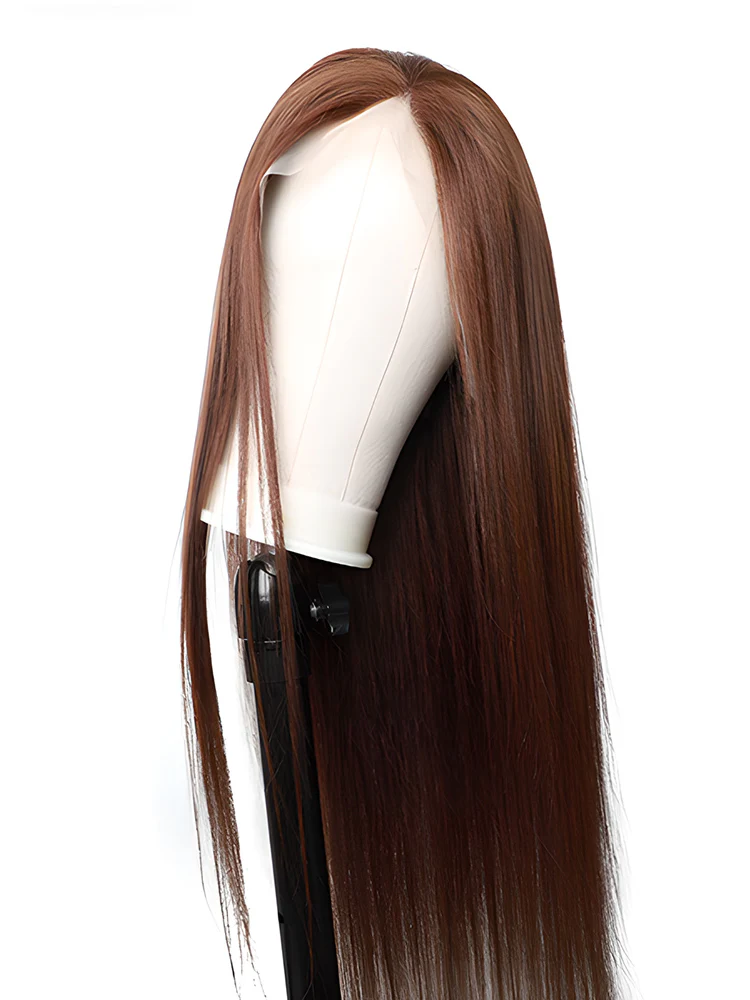 CurlyMe Straight Mocha Mousse Color Human Hair Undetectable Lace Front Wigs Pre Plucked - Image 5