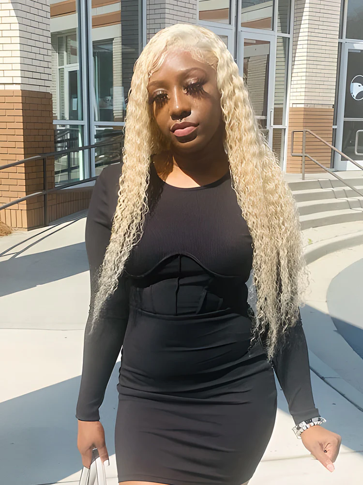 CurlyMe 613 Blonde Deep Wave Wig 13x4 Lace Front Human Hair Wigs - Image 3