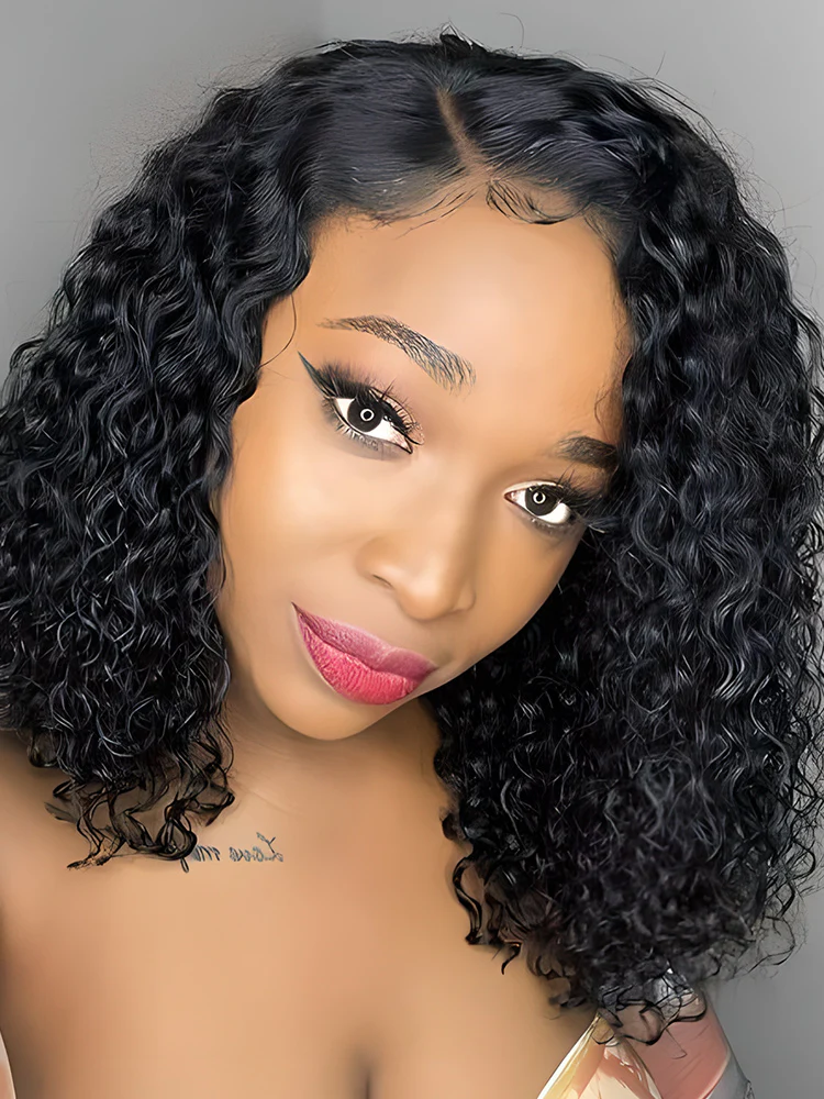 CurlyMe Trendy Kinky Curly Hair 13x4 Lace Front Bob Wigs Short Cute Curls - Image 7