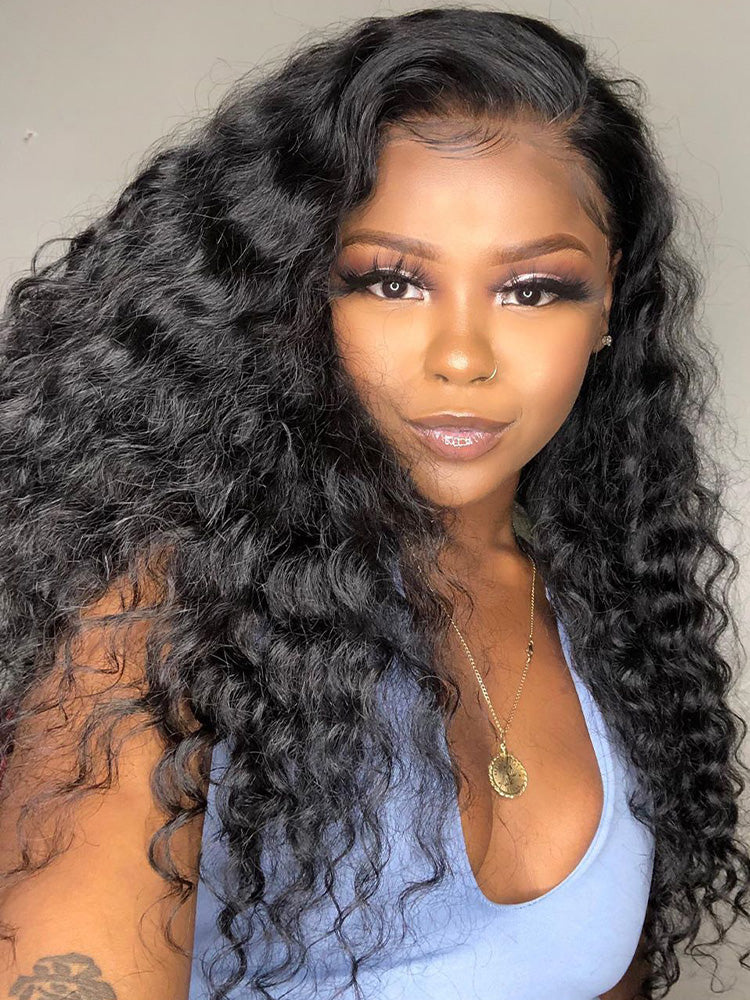 CurlyMe Deep Wave V Part Wig Human Hair Glueless No Lace Wig - Image 3