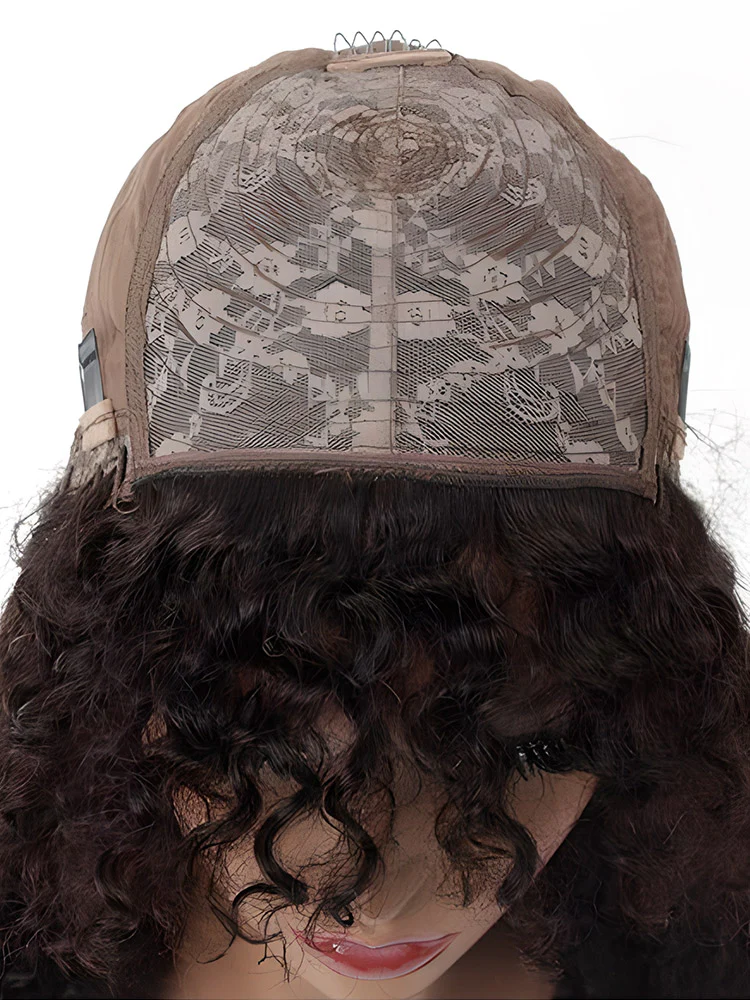 CurlyMe Kinky Curly No Lace Wigs Full Machine Made Wigs With Bangs Affordable Hair - Image 7