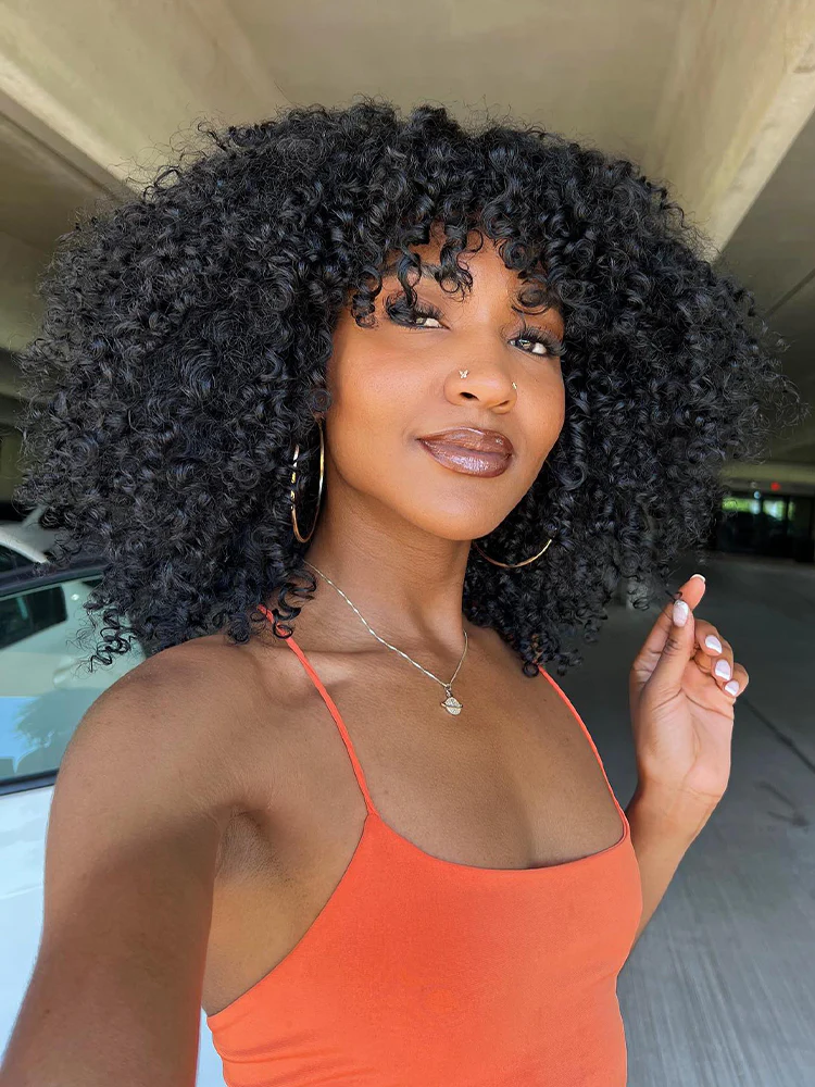 CurlyMe Kinky Curly V Part Wig Human Hair Glueless Wig Pre-plucked - Image 6