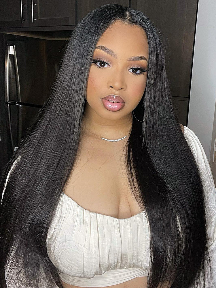 CurlyMe Straight Human Hair V Part Wig Glueless No Lace Same as Thin Part Wig - Image 7