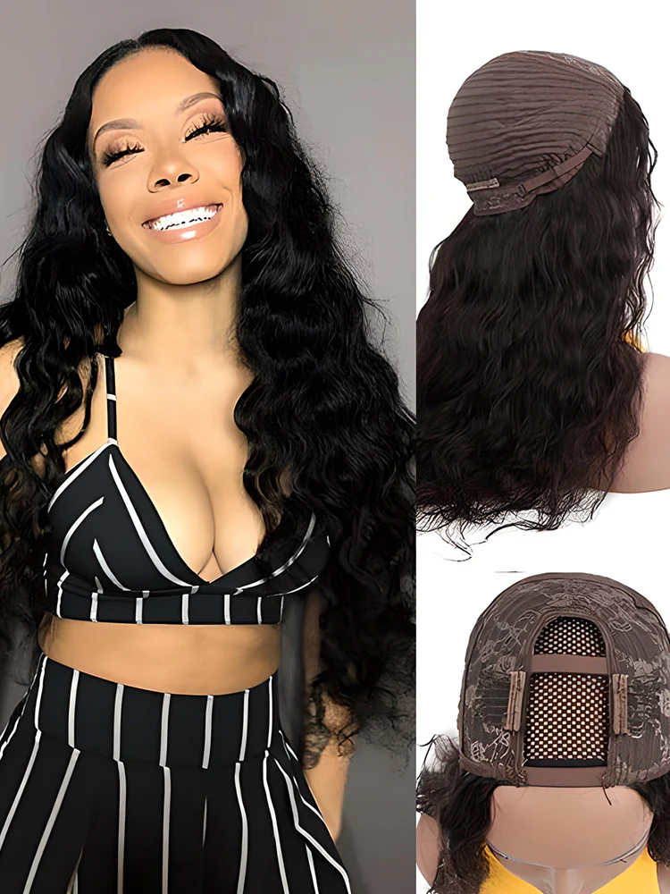CurlyMe Loose Wave Hair 180% Density Human Hair U part Wig Affordable Glueless No Lace Wig - Image 3