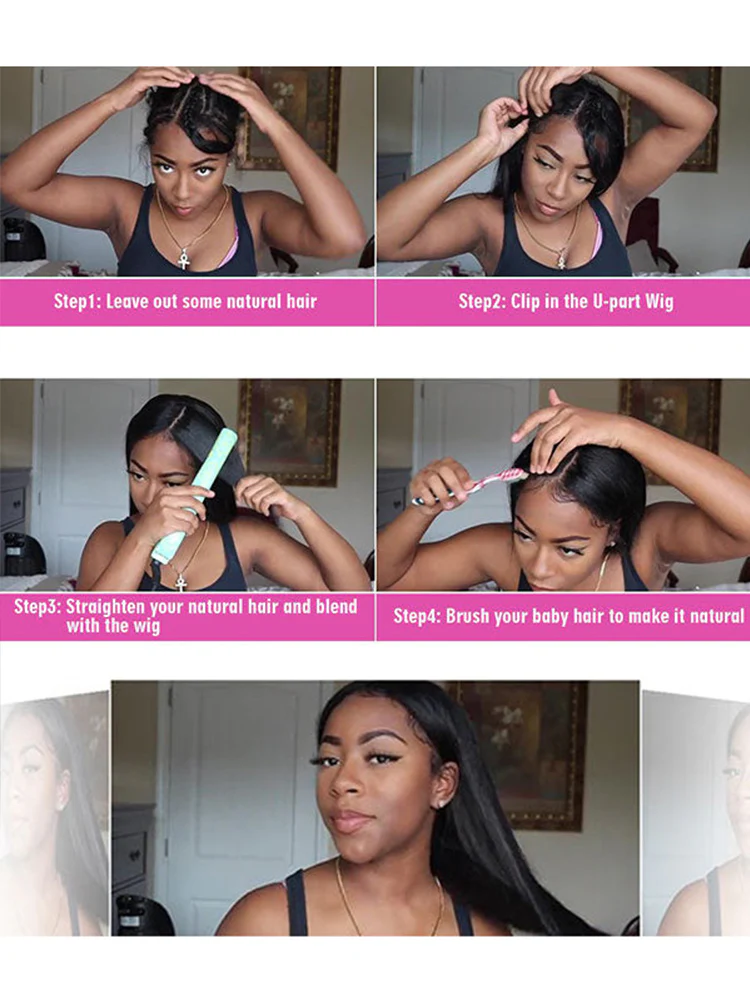 CurlyMe Loose Wave Hair 180% Density Human Hair U part Wig Affordable Glueless No Lace Wig - Image 7