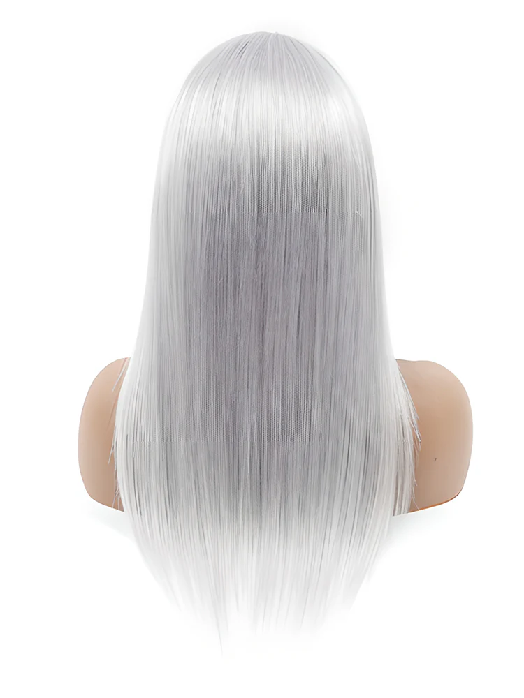 CurlyMe Ash Gray Straight Human Hair 13x4 Lace Front Wigs Silver Hair Colored Lace Wigs - Image 4