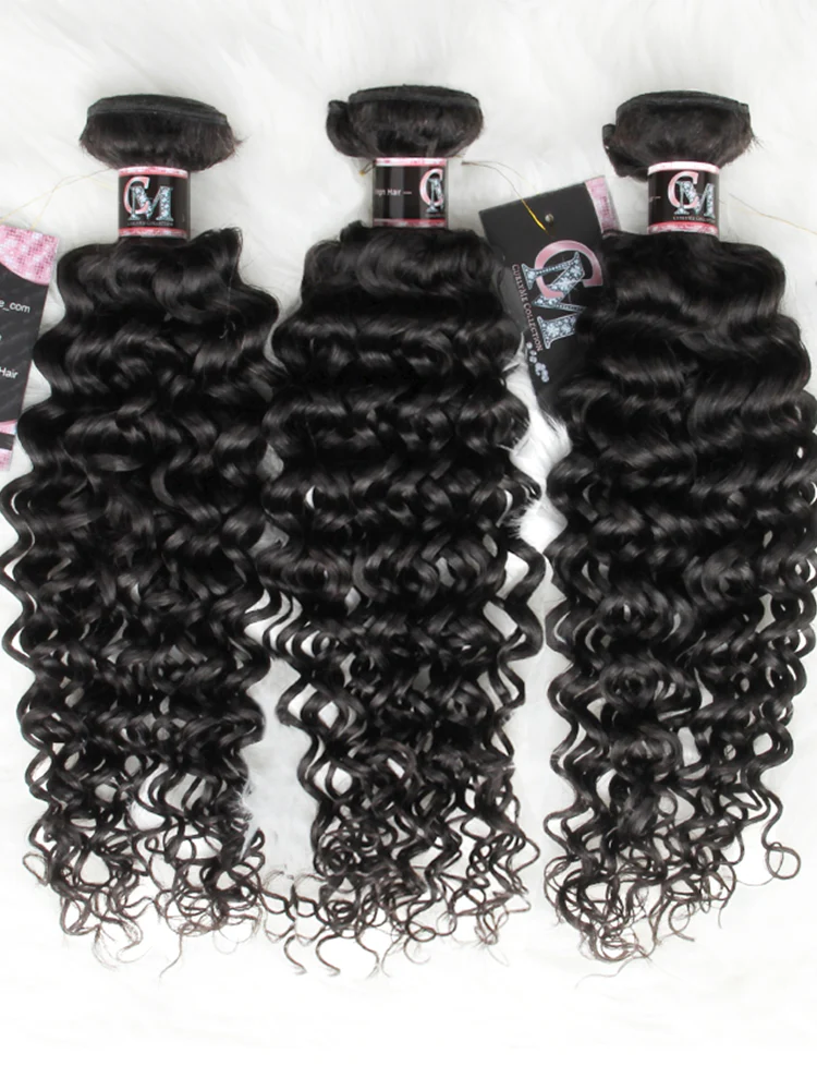 Natural Black Color Water Wave Hair Bundles 1/3/4Pcs - Image 5