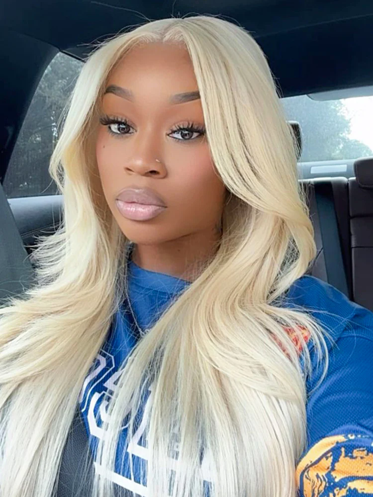 CurlyMe 613 Blonde Straight Hair 4x4 Lace Closure Wig Full Human Hair Wigs - Image 4