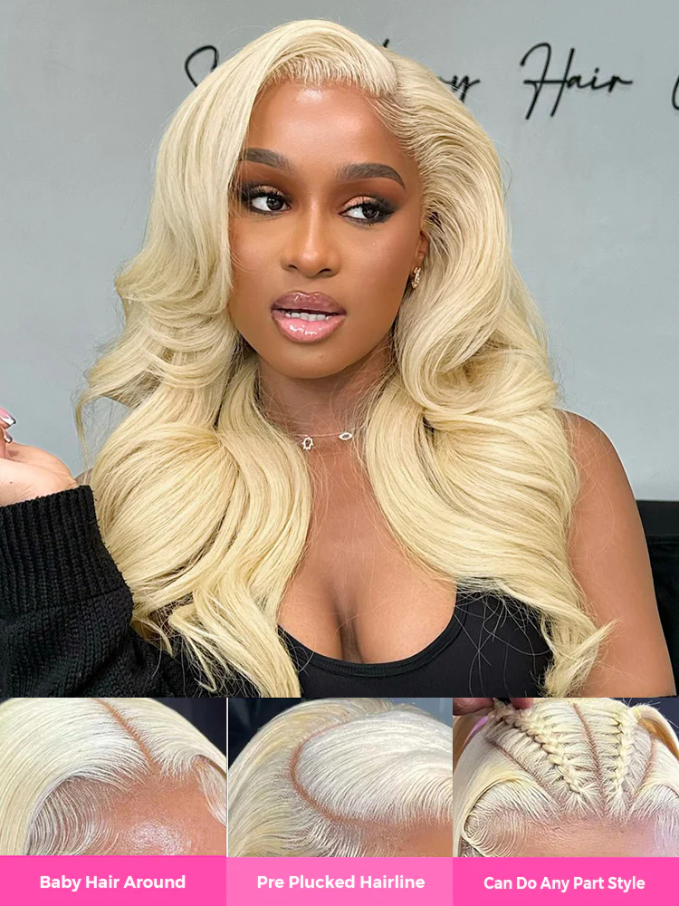 CurlyMe 613 Blonde Lace Front Wigs Straight Human Hair Wigs 13x4 Skin Melt Lace - Image 11