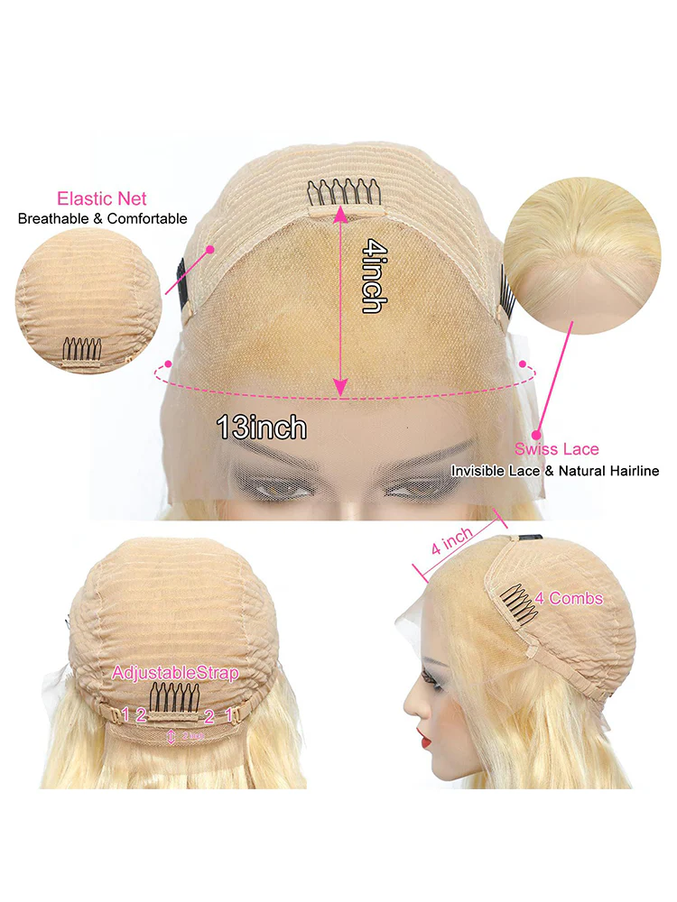 CurlyMe 613 Blonde Lace Front Wigs Straight Human Hair Wigs 13x4 Skin Melt Lace - Image 14