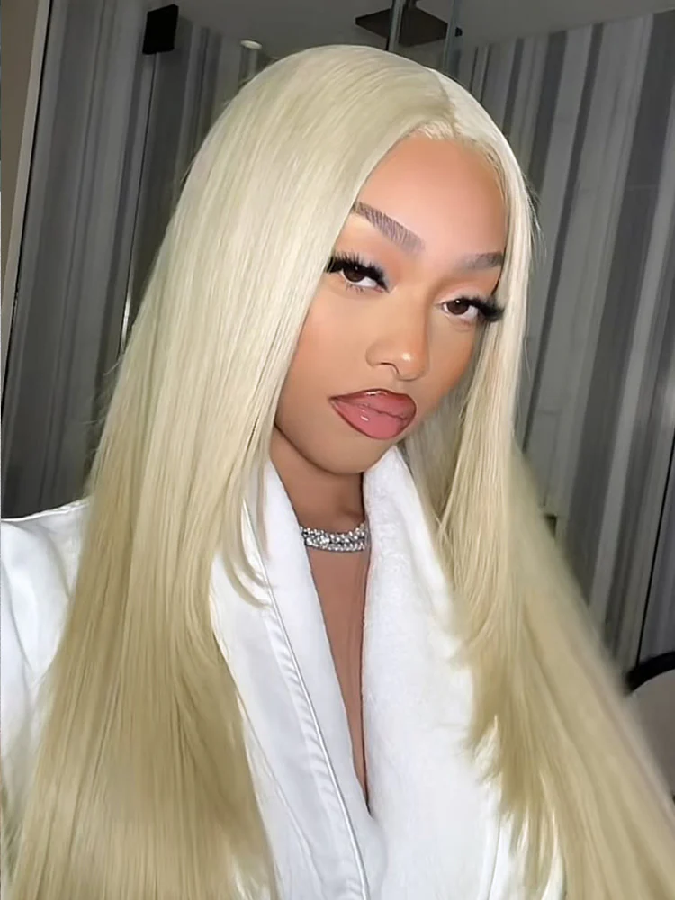 CurlyMe 613 Blonde Lace Front Wigs Straight Human Hair Wigs 13x4 Skin Melt Lace - Image 5