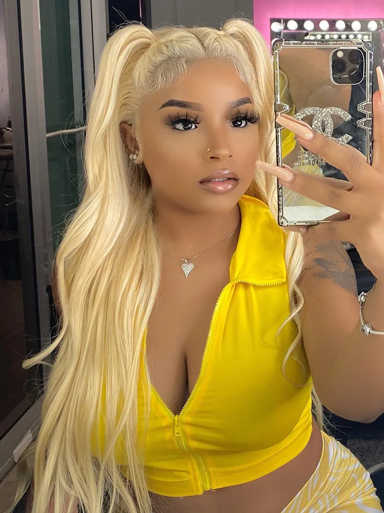 CurlyMe 613 Blonde Lace Front Wigs Straight Human Hair Wigs 13x4 Skin Melt Lace - Image 7