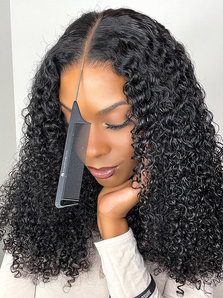 CurlyMe Kinky Curly Glueless Wig Wear Go 7x5 HD Lace Pre Cut Lace Closure Wig - Image 10