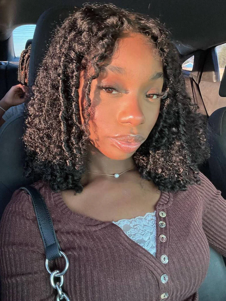 CurlyMe Kinky Curly Glueless Wig Wear Go 7x5 HD Lace Pre Cut Lace Closure Wig - Image 4