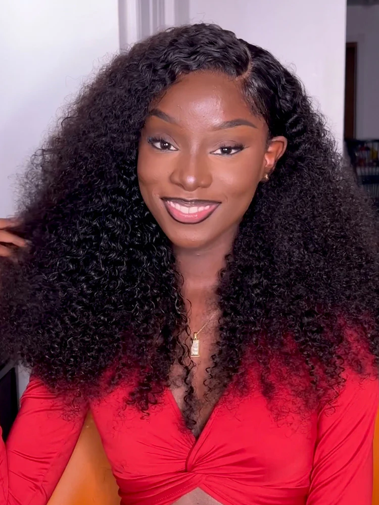 CurlyMe Kinky Curly Glueless Wig Wear Go 7x5 HD Lace Pre Cut Lace Closure Wig - Image 9