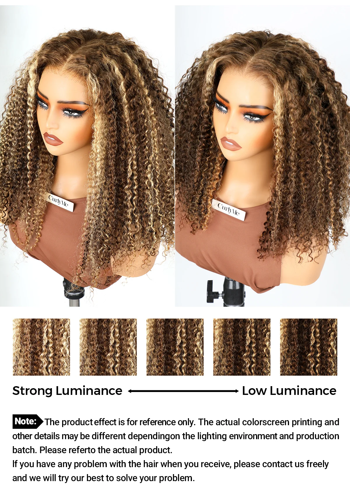 CurlyMe Wear Go Glueless Highlights Ombre Hair Pre-cut Lace Kinky Curly Wig - Image 11