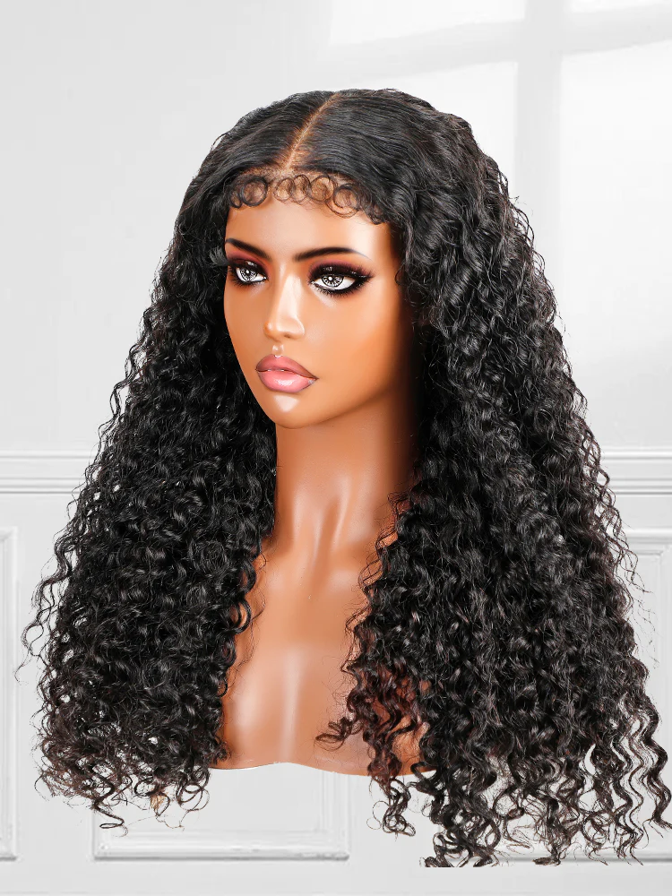 CurlyMe 3C Edges Wear Go Glueless Water Wave Wig With Sweet Curly Babyhair - Image 4