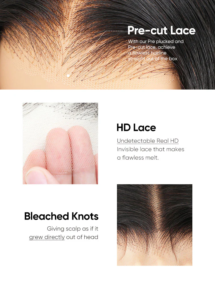 CurlyMe Pre-bleached Kinky Straight Glueless Bob Wig Pre-cut HD Lace Wear Go Pre-plucked Wig - Image 10