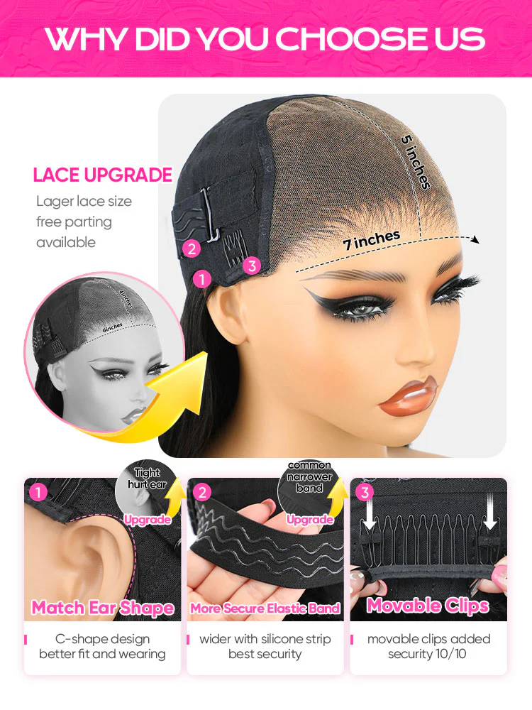 CurlyMe Pre-bleached Kinky Straight Glueless Bob Wig Pre-cut HD Lace Wear Go Pre-plucked Wig - Image 8