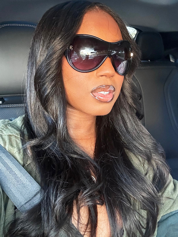 CurlyMe Kinky Straight Virgin Human Hair Bundles with Lace Frontal Natural Black - Image 9