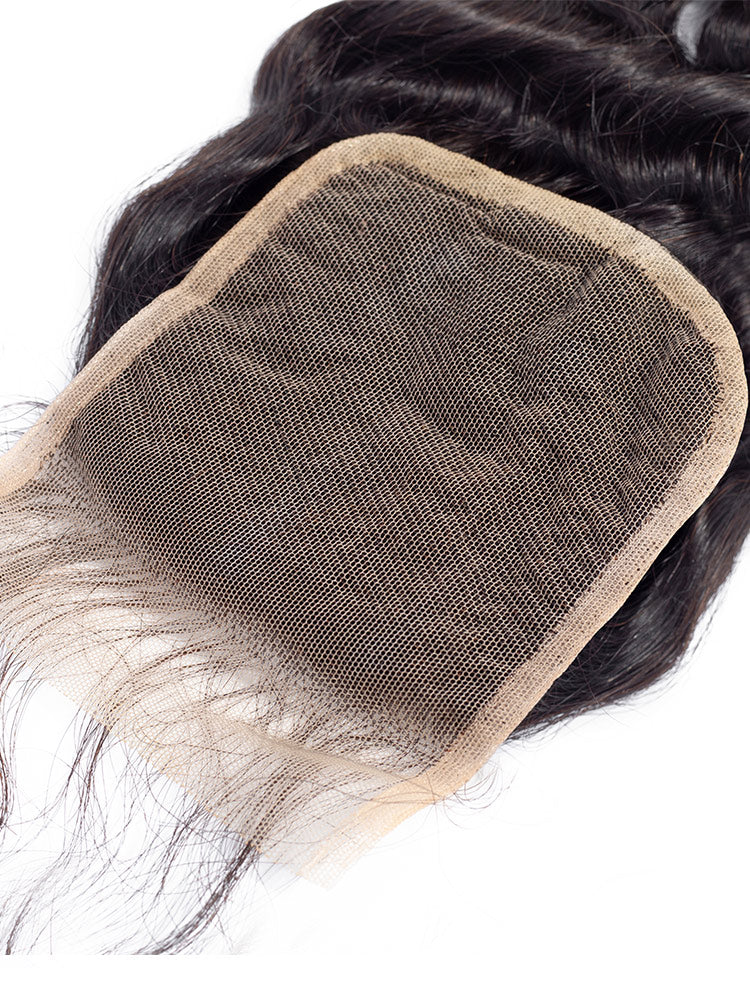 Loose Deep Wave Hair 4x4 Lace Closure Natural Black - Image 3