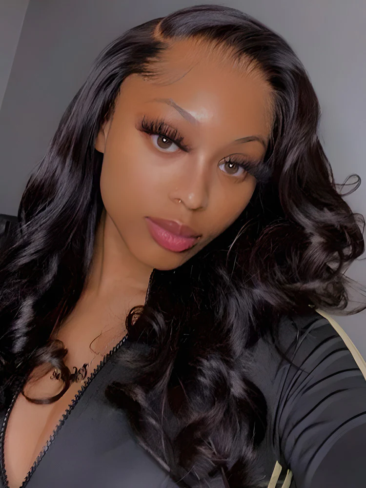 CurlyMe Loose Wave 4x4 Swiss Lace Closure Human Hair Wigs Pre Plucked For Women - Image 3