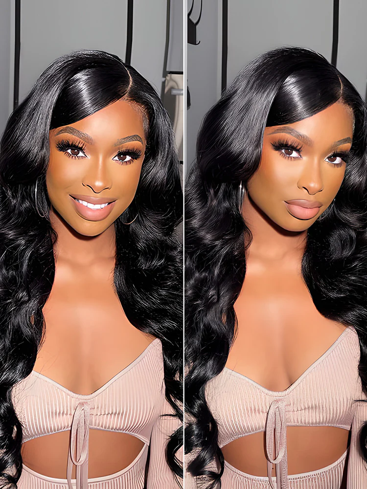 CurlyMe Loose Wave 4x4 Swiss Lace Closure Human Hair Wigs Pre Plucked For Women - Image 4