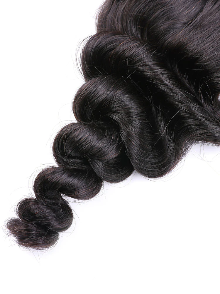 Loose Wave Natural Black Hair 4x4 Lace Closure - Image 3