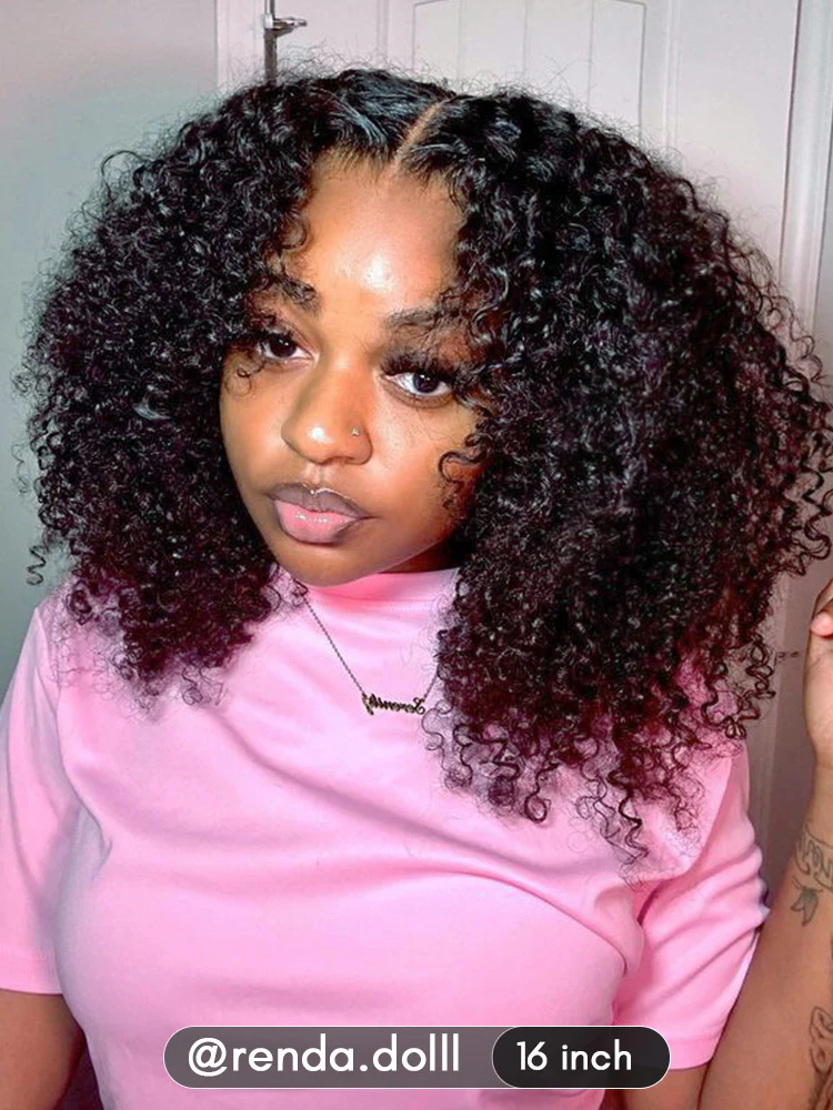 CurlyMe Pre-cut 9x6 HD Lace M-cap Wear Go Glueless Mini Knots Kinky Curly Hair Bob Wig Pre-plucked - Image 7