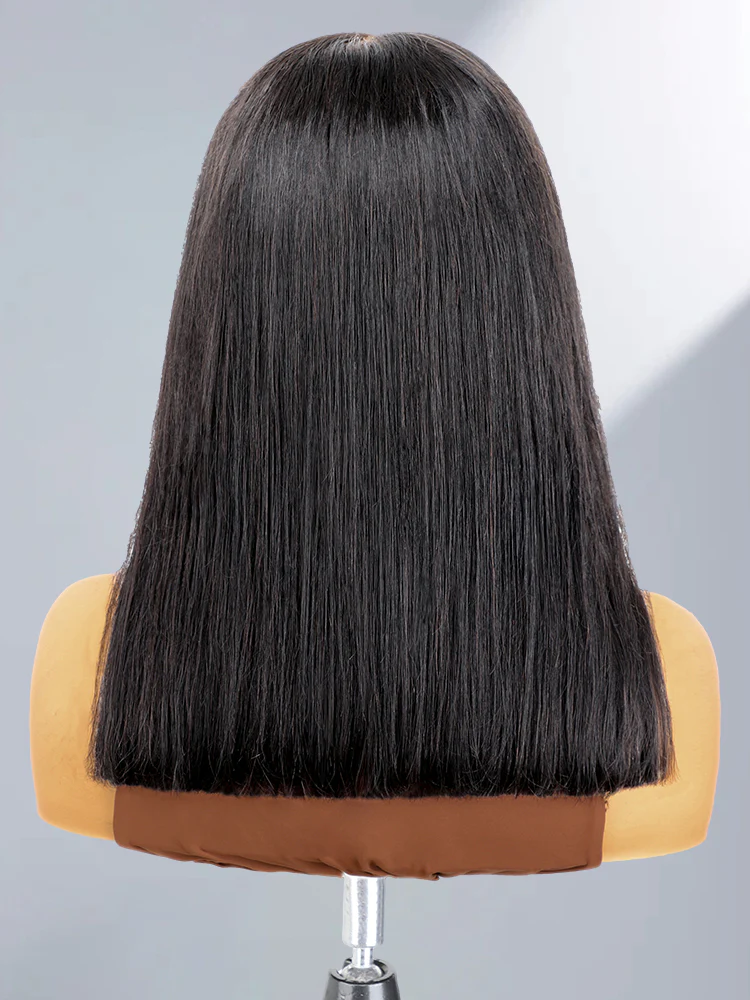 CurlyMe Pre-cut 9x6 HD Lace M-cap Wear Go Glueless Mini Knots Straight Bob Wig Pre-plucked - Image 9