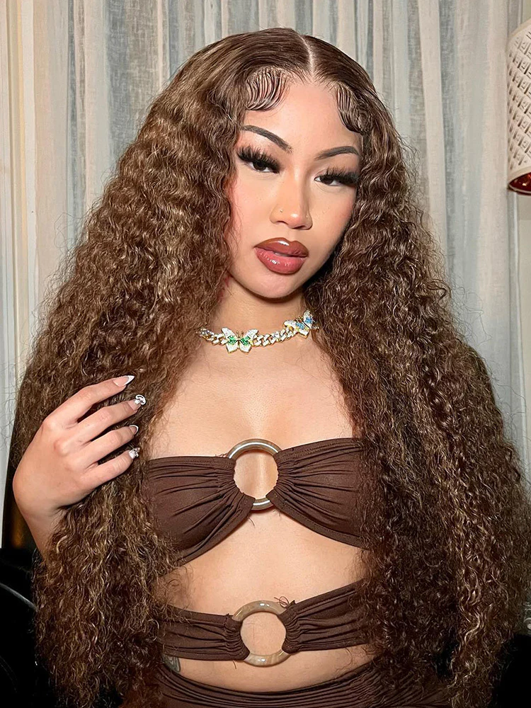 CurlyMe Pre-cut 9x6 Lace M-cap Wear Go Glueless Mini Knots Water Wave Highlight Wig Pre-plucked - Image 4