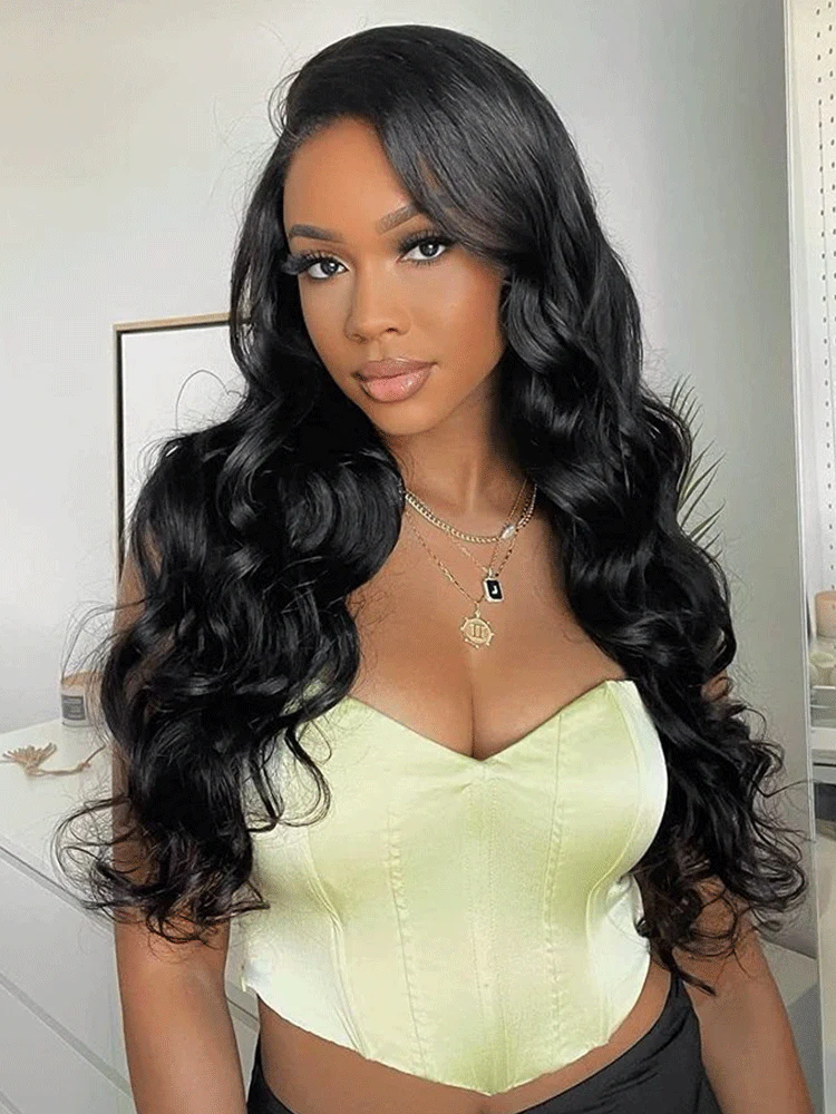 CurlyMe 9x6 HD Lace M-cap Wear Go Glueless Mini Knots Body Wave Hair Pre-cut Lace Front Wig Pre-plucked - Image 3