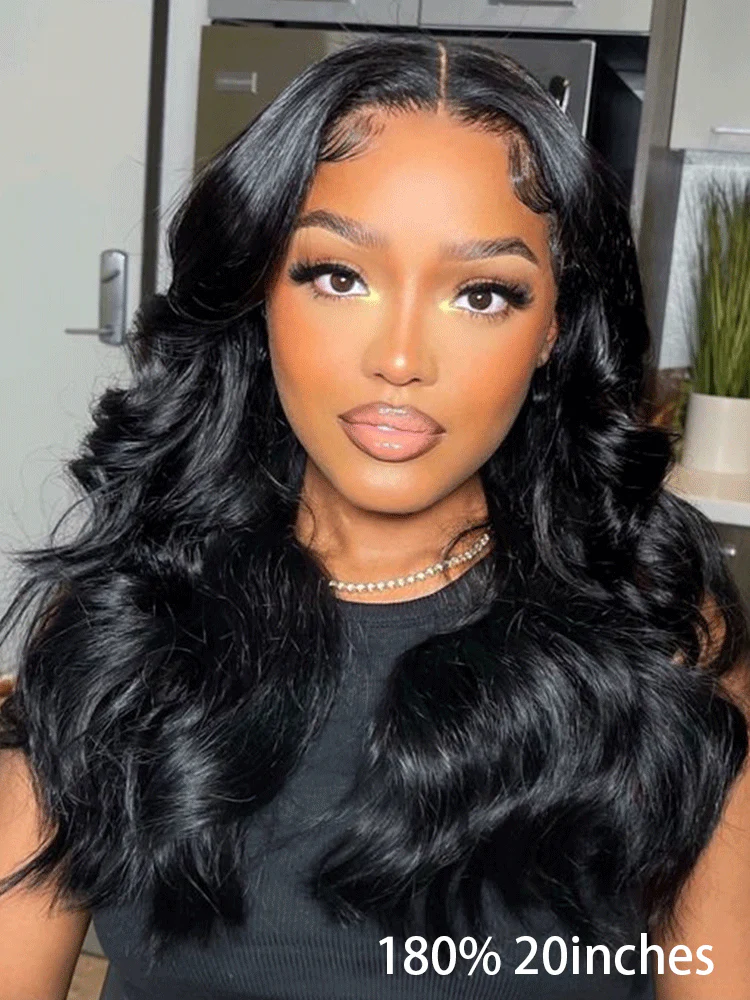 CurlyMe 9x6 HD Lace M-cap Wear Go Glueless Mini Knots Body Wave Hair Pre-cut Lace Front Wig Pre-plucked - Image 4