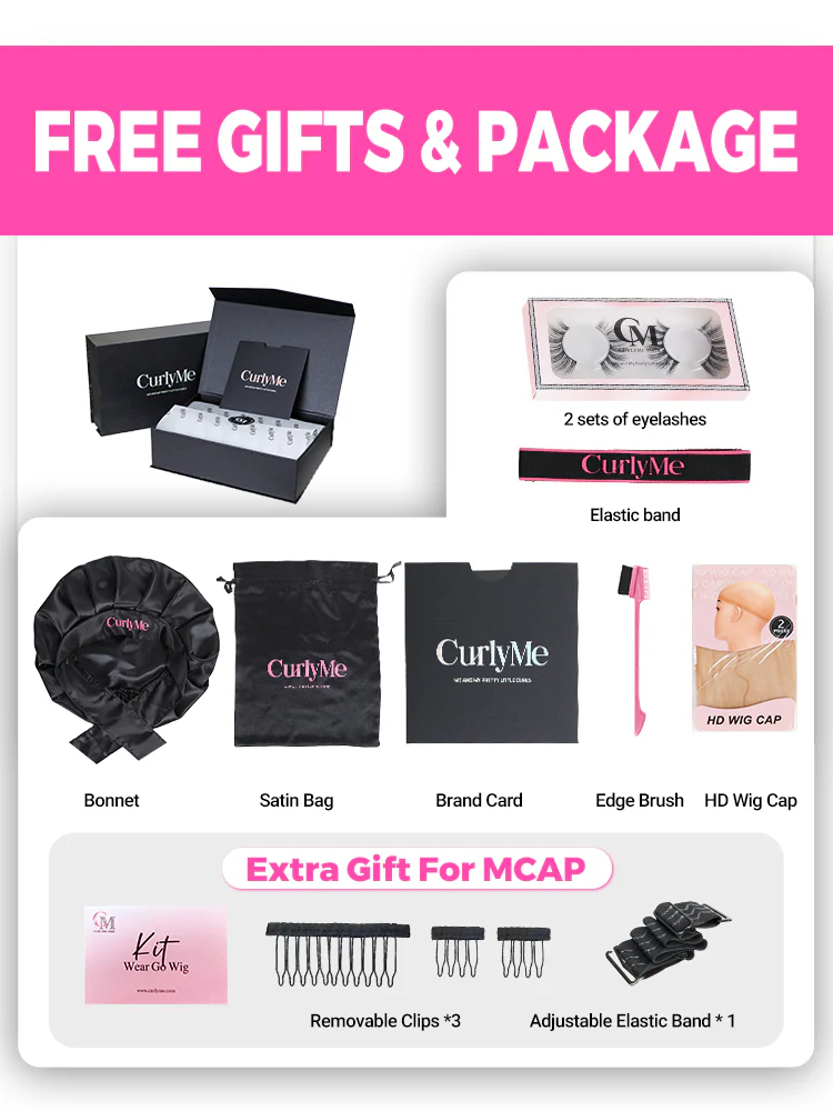 CurlyMe 9x6 HD Lace M-cap Wear Go Glueless Mini Knots Ocean Wave Hair Pre-cut Lace Front Wig Pre-plucked - Image 9