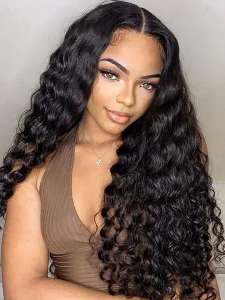 CurlyMe Pre-cut 9x6 Lace M-cap Wear Go Glueless Mini Knots Loose Deep Hair HD Lace Front Wig Pre-plucked - Image 8