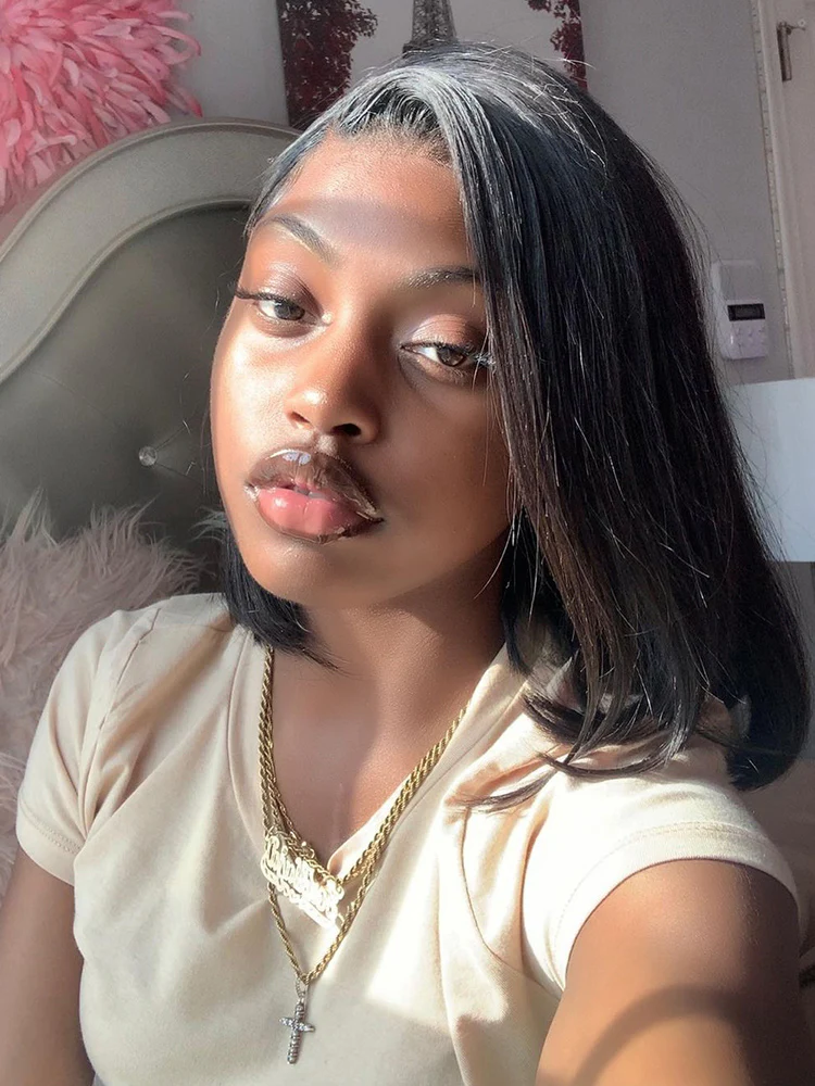 CurlyMe Blunt Cut 13x4 Lace Bob Wigs Short Straight Human Hair Summer Style - Image 7