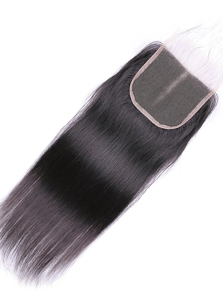Straight Virgin Hair Natural Black Hair 4x4 Lace Closure - Image 4