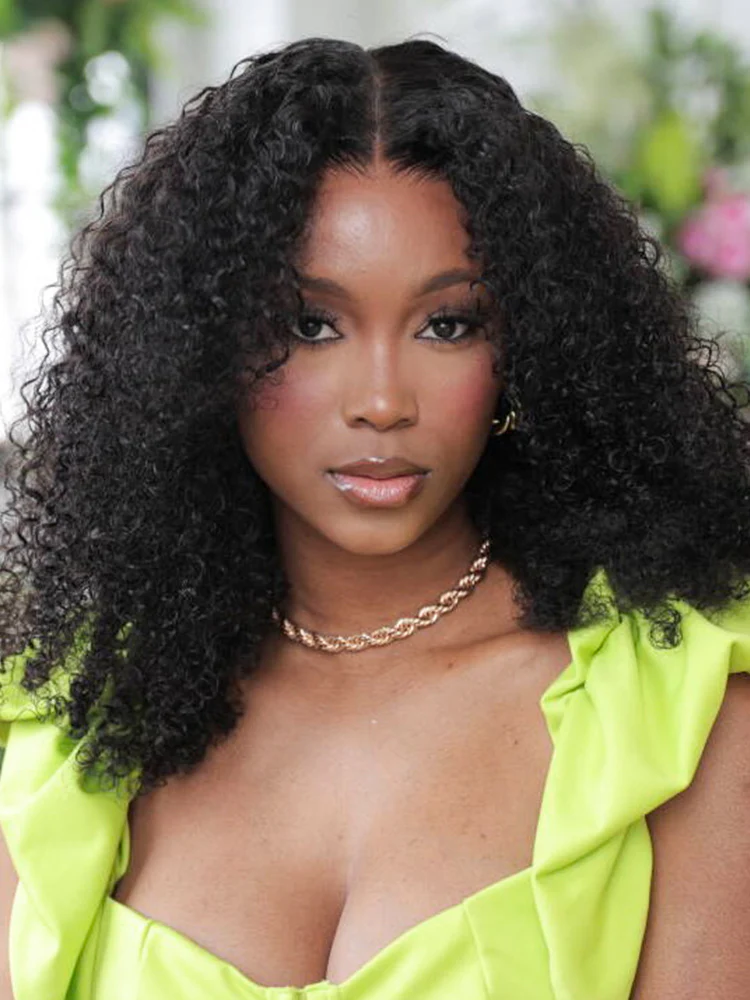 CurlyMe 360 Lace Wear Go Pre-Bleached Afro Kinky Curly Human Hair Glueless Wig Pre-Plucked - Image 5