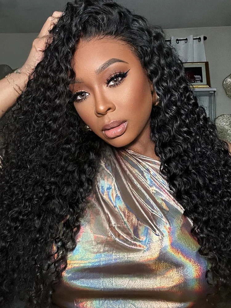 CurlyMe 360 Lace Wear Go Fit Wig Pre-Bleached Kinky Curly Human Hair Glueless Wig Pre-Plucked - Image 9