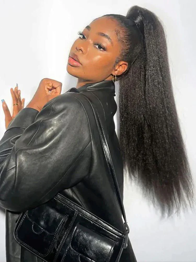 CurlyMe 360 Fit Wig Pre-Bleached Kinky Straight Human Hair Pre-Cut 360 Lace Wear Go Glueless Wig Pre-Plucked - Image 7