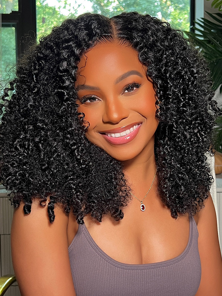 CurlyMe Pre-bleached Wear Go Glueless Afro Kinky Curly Pre-cut HD Lace Wig Pre-plucked - Image 6