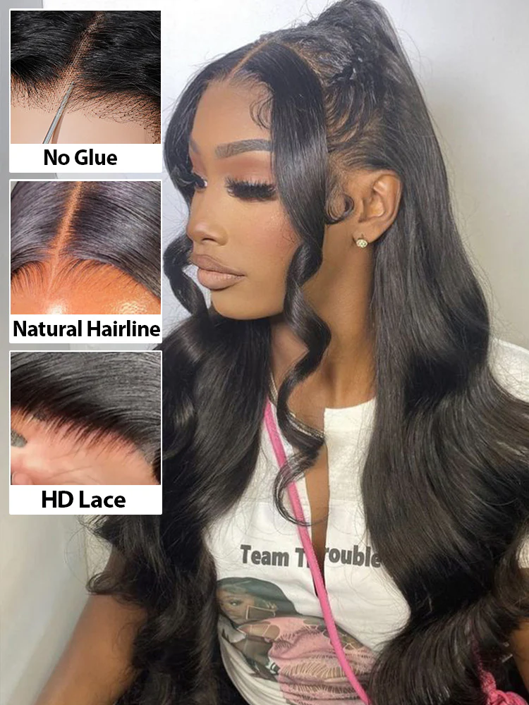 CurlyMe Bleached Knots Body Wave 13x4/13x6 HD Lace Frontal Wig 100% Human Hair Wear Go Wig - Image 4