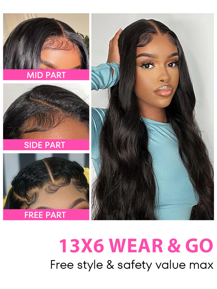 CurlyMe Bleached Knots Body Wave 13x4/13x6 HD Lace Frontal Wig 100% Human Hair Wear Go Wig - Image 9