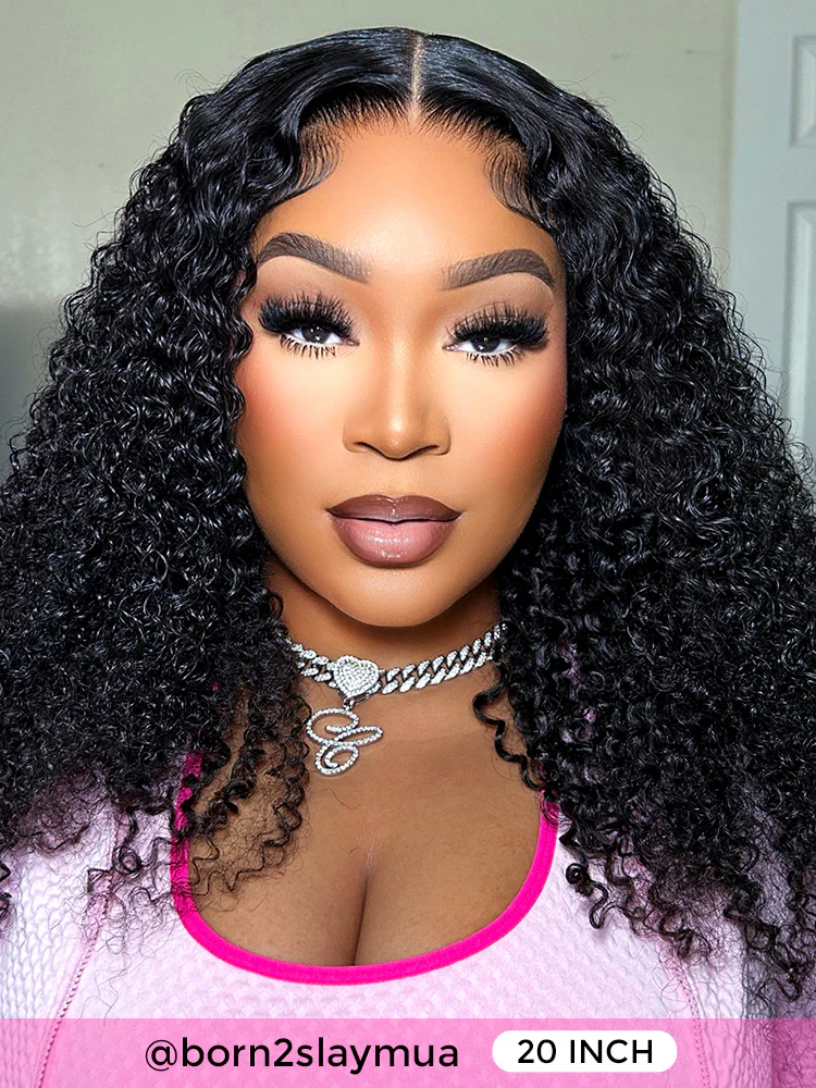 CurlyMe Pre-bleached Knots Wear Go Glueless Wig Pre-cut 7x5 HD Lace Kinky Curly Human Hair - Image 11