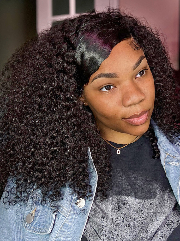 CurlyMe Pre Cut 13x4 HD Lace Kinky Curly Wear Go Glueless Wig Human Hair Wigs - Image 4