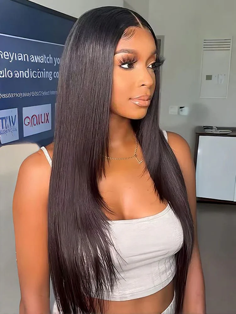 CurlyMe Layered Cut Pre-bleached Straight Hair Wear Go Glueless Wig 7x5 Pre-cut HD Lace Pre-plucked - Image 15